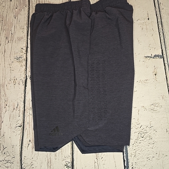 Adidas Mens Medium Elastic Waist Drawstring Athletic Shorts Steel Grey - Picture 11 of 13